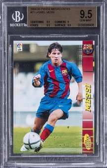 2004-05 Panini Megacracks #71 Lionel Messi Rookie Card - BGS GEM MINT 9.5